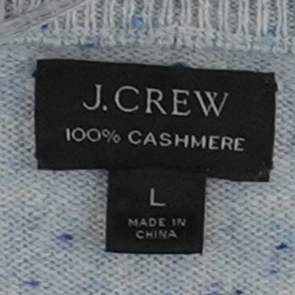 J.Crew Sweater Men's Large Blue 100% Cashmere Donegal Fleck Crewneck Pullover